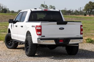 Ford F-250 Super Duty Step - Front + Rear - Rough Country - SRL2 Adj Aluminum - Black - '17-'24